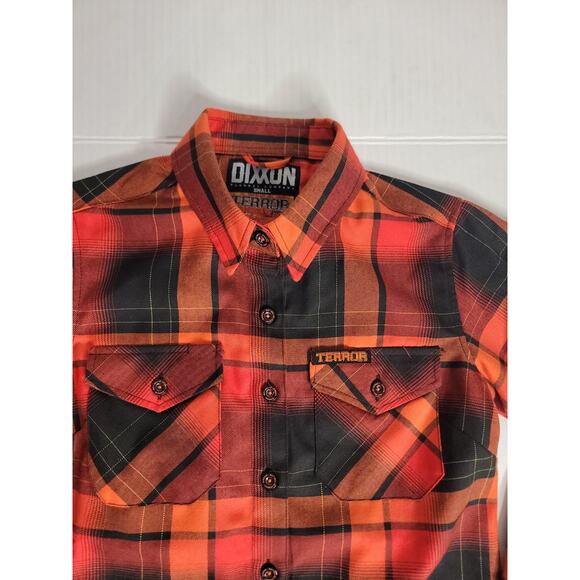 Dixxon Flannel ShirtMens S The Terror Lowest of the Low Red Plaid Button Down - Picture 2 of 9